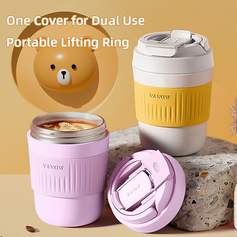 Coffee Cup 350ml/450ml Stainless Steel Straw Thermos Mug Customized Logo Protable Water Kettle For Outdoor New Year Gift 
Coffee Cup 350ml/450ml Stainless Steel Straw Thermos Mug Customized Logo Protable Water Kettle For Outdoor New Year Gift