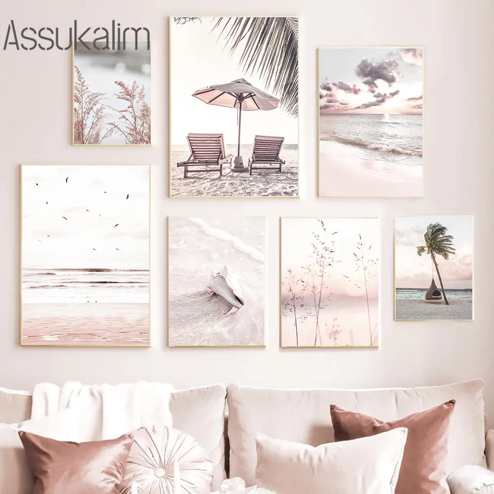 Pink Beach Art Poster Landscape Wall Art Prints Ocean Sunlight Canvas Painting Nordic Posters Living Room Wall Decoration
Pink Beach Art Poster Landscape Wall Art Prints Ocean Sunlight Canvas Painting Nordic Posters Living Room Wall Decoration