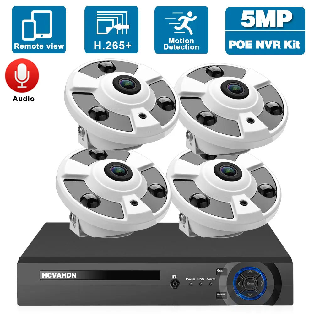 CCTV Camera Security System Kit POE NVR 4CH 5MP Outdoor IP Fisheye Camera Panoramic Dome Video Surveillance System Set XMEYE Cam
CCTV Camera Security System Kit POE NVR 4CH 5MP Outdoor IP Fisheye Camera Panoramic Dome Video Surveillance System Set XMEYE Cam