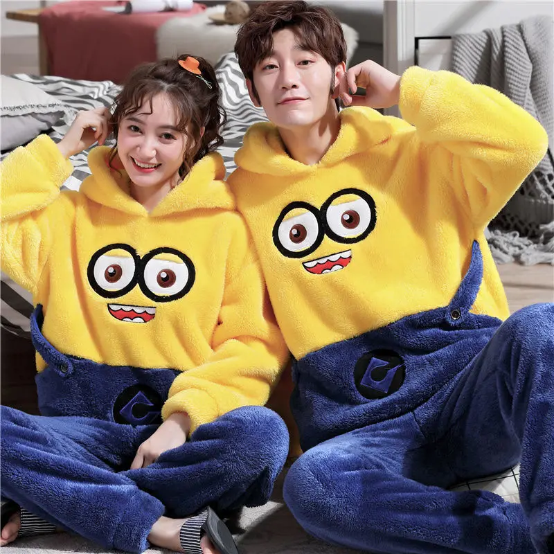 Sleepwear Women Suit Pajama Sets Winter Couple Pajamas Cartoon Little Yellow Hooded Thickened Teenage Students Women Pajamas Set
Sleepwear Women Suit Pajama Sets Winter Couple Pajamas Cartoon Little Yellow Hooded Thickened Teenage Students Women Pajamas Set