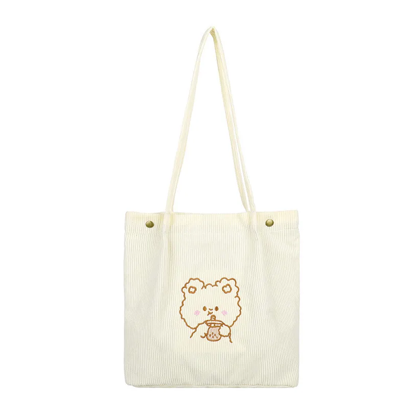 Ms cute corduroy bag female cartoon embroidery one shoulder bag new Japanese ins corduroy students with the bag 
Ms cute corduroy bag female cartoon embroidery one shoulder bag new Japanese ins corduroy students with the bag
