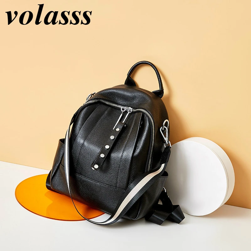 Volasss Genuine Cowhide Leather Back Pack For Women Fashion Women's Backpack Black Bagpack Female Handbag Crossbody Shoulder Bag
Volasss Genuine Cowhide Leather Back Pack For Women Fashion Women's Backpack Black Bagpack Female Handbag Crossbody Shoulder Bag