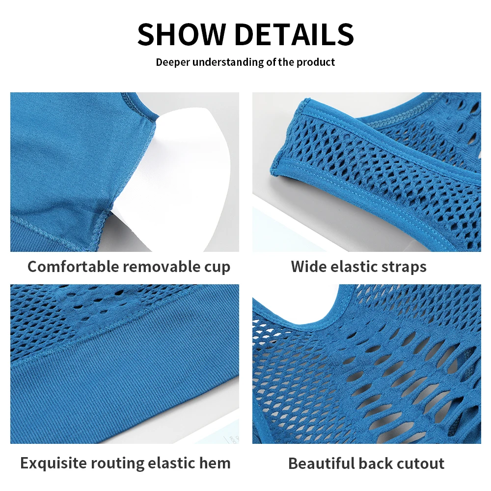 Women Sports Bra Sexy Mesh Breathable Sports Top Push Up Female Fitness Sports Underwear Female Seamless Running Yoga Bra
Women Sports Bra Sexy Mesh Breathable Sports Top Push Up Female Fitness Sports Underwear Female Seamless Running Yoga Bra