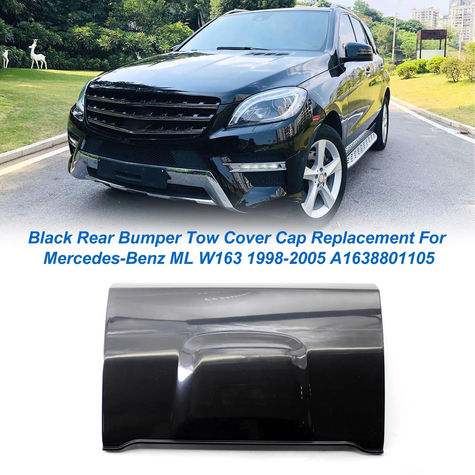 Black Rear Bumper Tow Hook Cover Cap Replacement For Mercedes-Benz ML W163 1998 1999 2000 2001 2002 2003 2004 2005 A1638801105
Black Rear Bumper Tow Hook Cover Cap Replacement For Mercedes-Benz ML W163 1998 1999 2000 2001 2002 2003 2004 2005 A1638801105