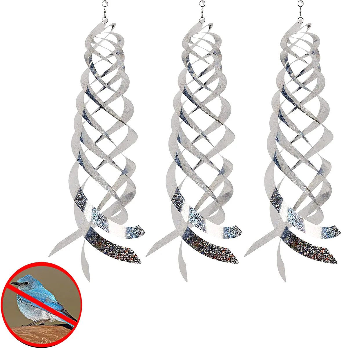 3/6 Pack Bird Repellent Silver Mylar Spinner Rotating Reflective Rod Bird Repeller Bird Spiral Reflectors Scare Tool For Sparrow
3/6 Pack Bird Repellent Silver Mylar Spinner Rotating Reflective Rod Bird Repeller Bird Spiral Reflectors Scare Tool For Sparrow