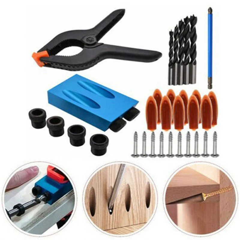 14Pcs Pocket Hole Jig Kit Heavy Duty Easy Tool System Woodworking Screw Drill L9 #2
14Pcs Pocket Hole Jig Kit Heavy Duty Easy Tool System Woodworking Screw Drill L9 #2