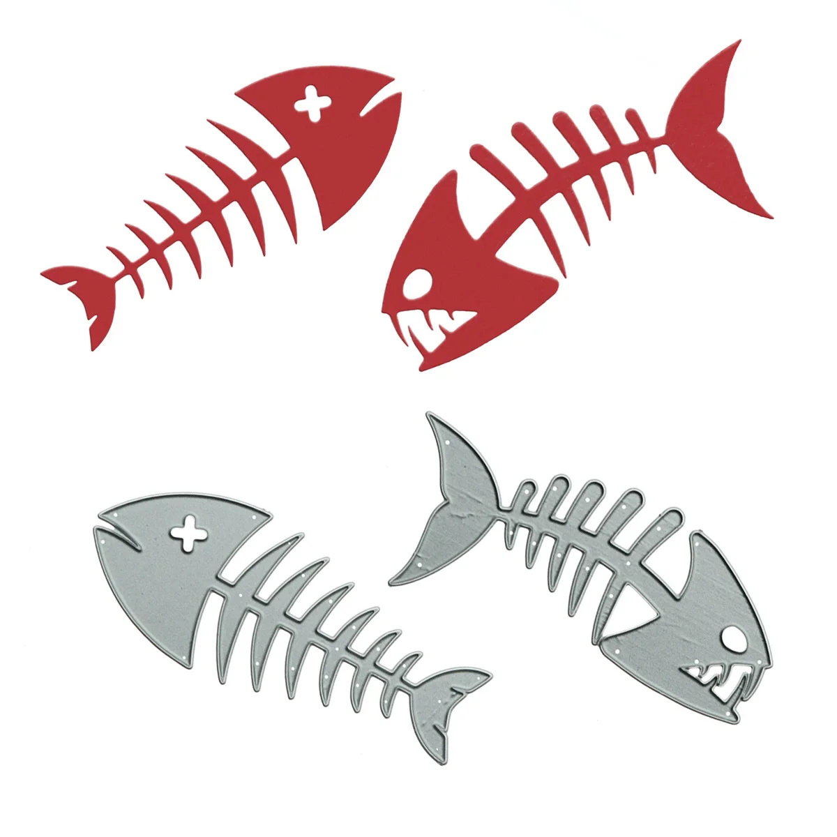 

Funny Fish Bone Skeleton Metal Cutting Dies Craft Paper Cutter Stencil For Scrapbook Photo Album Clipart Decorating