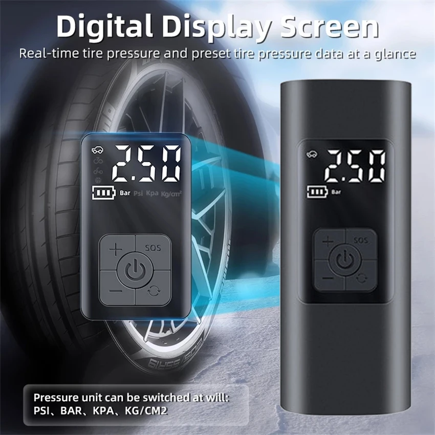 Quality Car Air Compressor Inflatable Pump With LED Lamp For Motorcycle Bicycle Car Tyre Inflator Wireless Electric Air Pump
Quality Car Air Compressor Inflatable Pump With LED Lamp For Motorcycle Bicycle Car Tyre Inflator Wireless Electric Air Pump