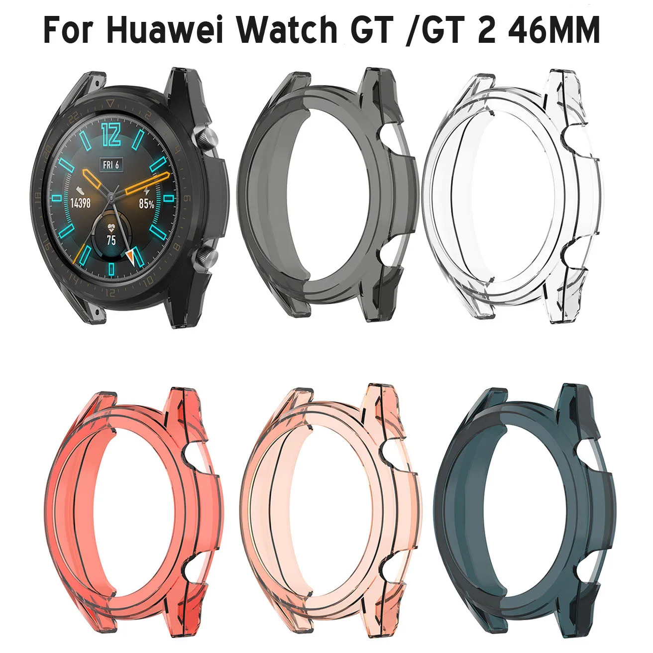 Прозрачный защитный чехол для смарт-часов Huawei Watch GT 2 46 мм часов из ТПУ мягкий