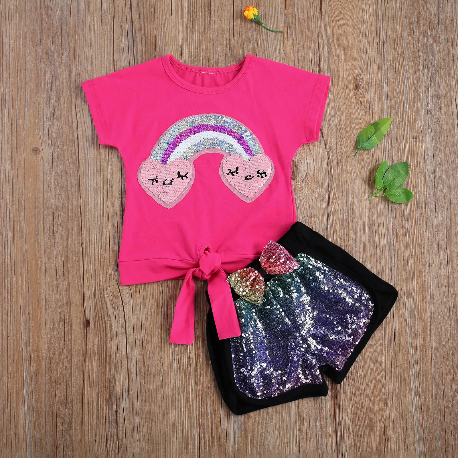 2 Pieces Kids Suit Set, Sequins Round Collar Short Sleeve T-Shirt+ Shorts for Girls, Rose Red, 2-7 Years New Style 2021
2 Pieces Kids Suit Set, Sequins Round Collar Short Sleeve T-Shirt+ Shorts for Girls, Rose Red, 2-7 Years New Style 2021