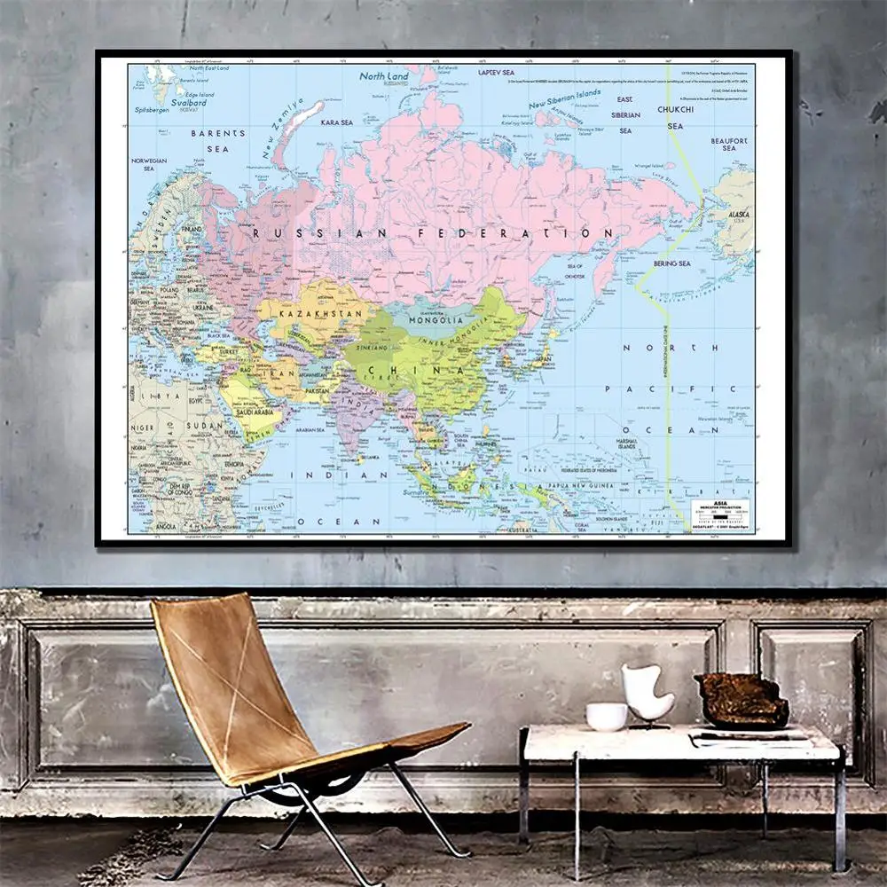 Aisa Mercator Projection World Map Non-woven Posters and Prints Living Room Wall Art Pictures canvas Painting Office Home Decor
Aisa Mercator Projection World Map Non-woven Posters and Prints Living Room Wall Art Pictures canvas Painting Office Home Decor