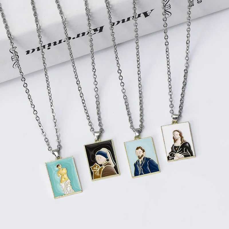 Cute Fashion Van Gogh Oil Painting Square Brand Necklace Cool Couple Good Friend Necklace Cartoon Necklace Pendant
Cute Fashion Van Gogh Oil Painting Square Brand Necklace Cool Couple Good Friend Necklace Cartoon Necklace Pendant