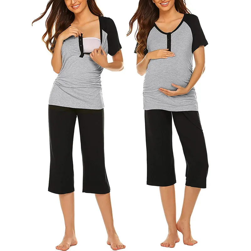 2020 Nursing Pajamas Set Nightie For Feeding Baby Tops Women Summer Sleepwear Pyjama Allaitement Maternity Pregnancy Clothes
2020 Nursing Pajamas Set Nightie For Feeding Baby Tops Women Summer Sleepwear Pyjama Allaitement Maternity Pregnancy Clothes