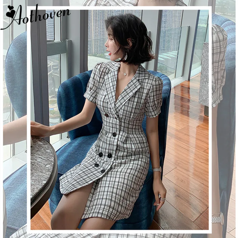 2019 Summer Women OL Work Office Dress Notched Collar Short Sleeve Plaid Dress Bodycon Wrap Dress Party Elegant Women Dresses
2019 Summer Women OL Work Office Dress Notched Collar Short Sleeve Plaid Dress Bodycon Wrap Dress Party Elegant Women Dresses