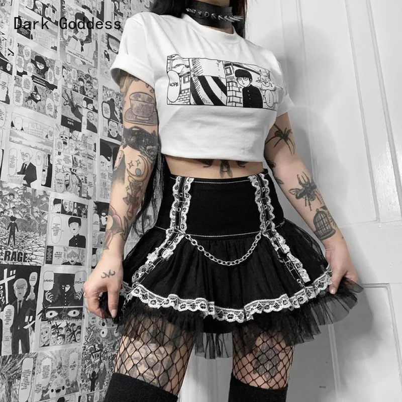 Gothic Fairycore Mesh Skirt Women Streetwear Lolita Y2k E-girl Emo Alt Lace Patchwork Skirt Mall Goth Aesthetic Skirts
Gothic Fairycore Mesh Skirt Women Streetwear Lolita Y2k E-girl Emo Alt Lace Patchwork Skirt Mall Goth Aesthetic Skirts