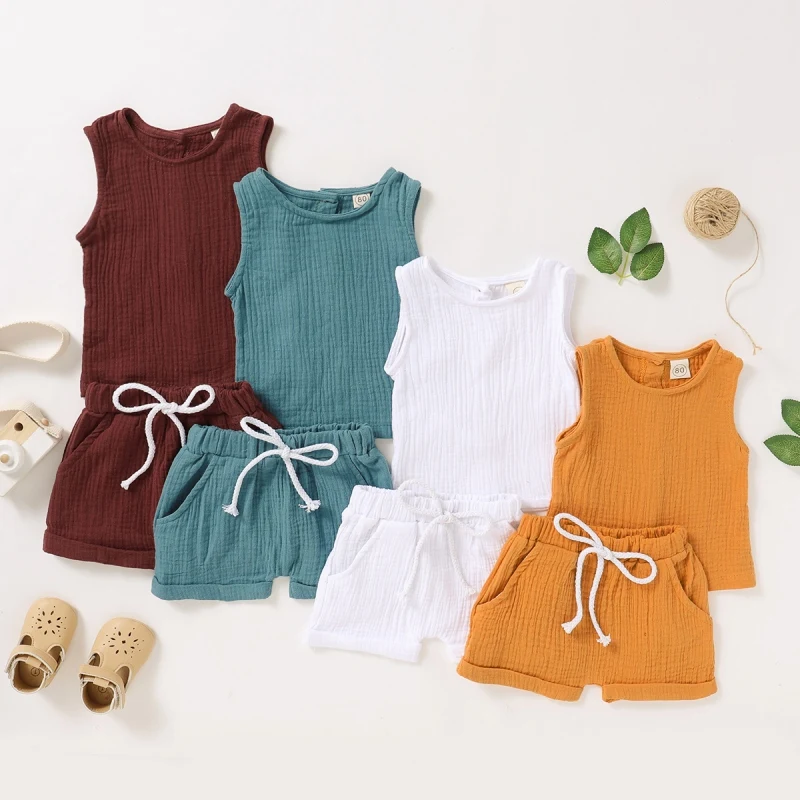 Summer 2pcs/set Baby Boys Girls Suit Clothes Pullover Cotton Top + Shorts Brown Suits Kids Toddler Infant Outfits
Summer 2pcs/set Baby Boys Girls Suit Clothes Pullover Cotton Top + Shorts Brown Suits Kids Toddler Infant Outfits