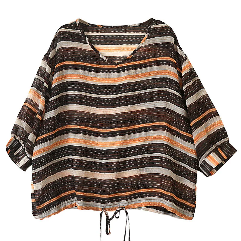 Max LuLu British Summer Design 2021 Ladies Striped Vintage Linen Blouses Womens V-Neck Loose Shirts Girl Casual Tops Big Size
Max LuLu British Summer Design 2021 Ladies Striped Vintage Linen Blouses Womens V-Neck Loose Shirts Girl Casual Tops Big Size