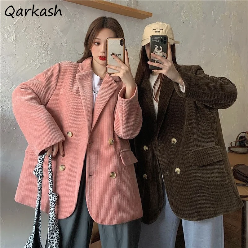 Blazers Women Design Notched Double Breasted Outwear Casual Trendy Keep Warm Retro Thicken Corduroy Suit Blazer Mujer Streetwear
Blazers Women Design Notched Double Breasted Outwear Casual Trendy Keep Warm Retro Thicken Corduroy Suit Blazer Mujer Streetwear
