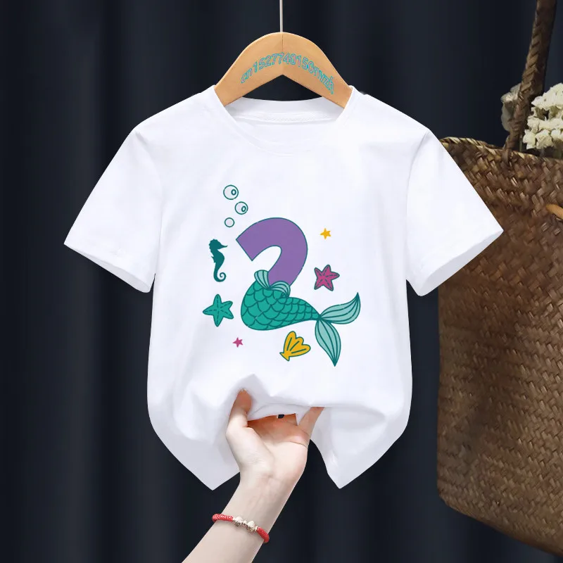 Mermaid Birthday number 1-6th Print Boys/Girls White T-shirt Kid Summer Harajuku Kawaii Funny Little Baby Clothes,Drop Ship
Mermaid Birthday number 1-6th Print Boys/Girls White T-shirt Kid Summer Harajuku Kawaii Funny Little Baby Clothes,Drop Ship