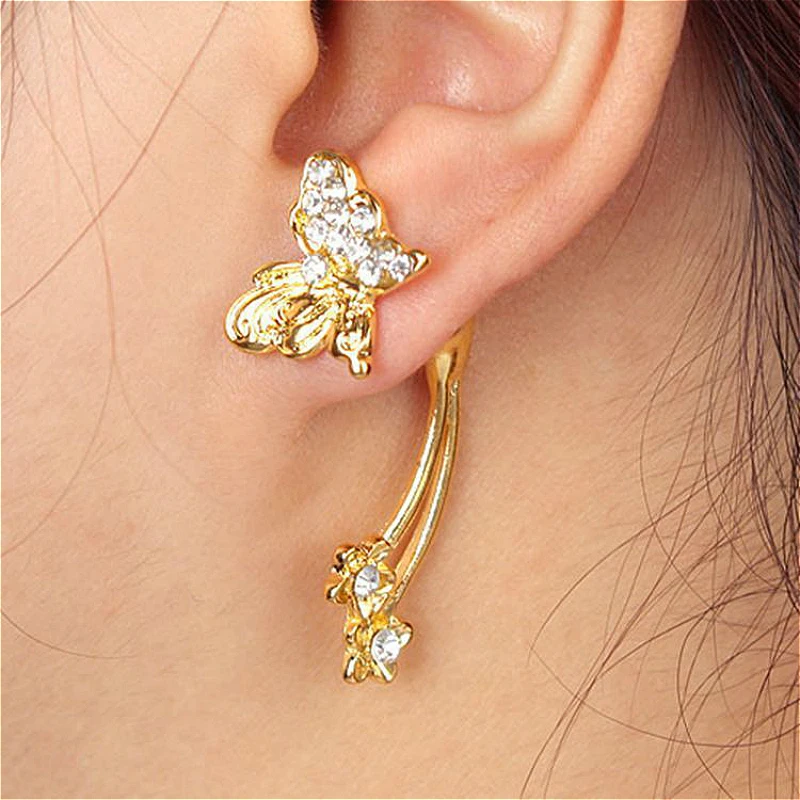 Trendy Rhinestone Crystal Butterfly Earrings Star Love Heart Gold Color Piercing Stud Earrings For Women Fashion Jewelry
Trendy Rhinestone Crystal Butterfly Earrings Star Love Heart Gold Color Piercing Stud Earrings For Women Fashion Jewelry