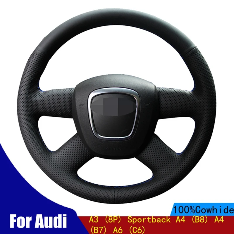 Car Steering Wheel Cover Genuine Leather Wear-resistant For Audi A3 (8P) Sportback A4 (B8) A4 (B7) A6 (C6) Braid Four Seasons
Car Steering Wheel Cover Genuine Leather Wear-resistant For Audi A3 (8P) Sportback A4 (B8) A4 (B7) A6 (C6) Braid Four Seasons