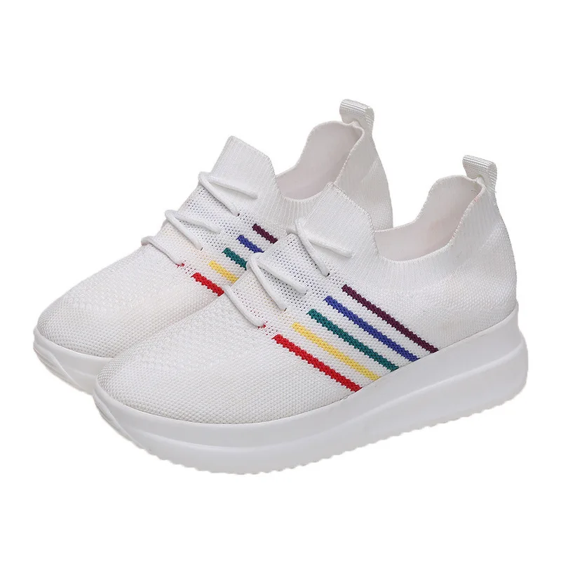 Women Breathable Mesh Casual Shoes Stripes Flying Woven Increased Sneakers Outdoor Walking Shoes Zapatillas Mujer
Women Breathable Mesh Casual Shoes Stripes Flying Woven Increased Sneakers Outdoor Walking Shoes Zapatillas Mujer