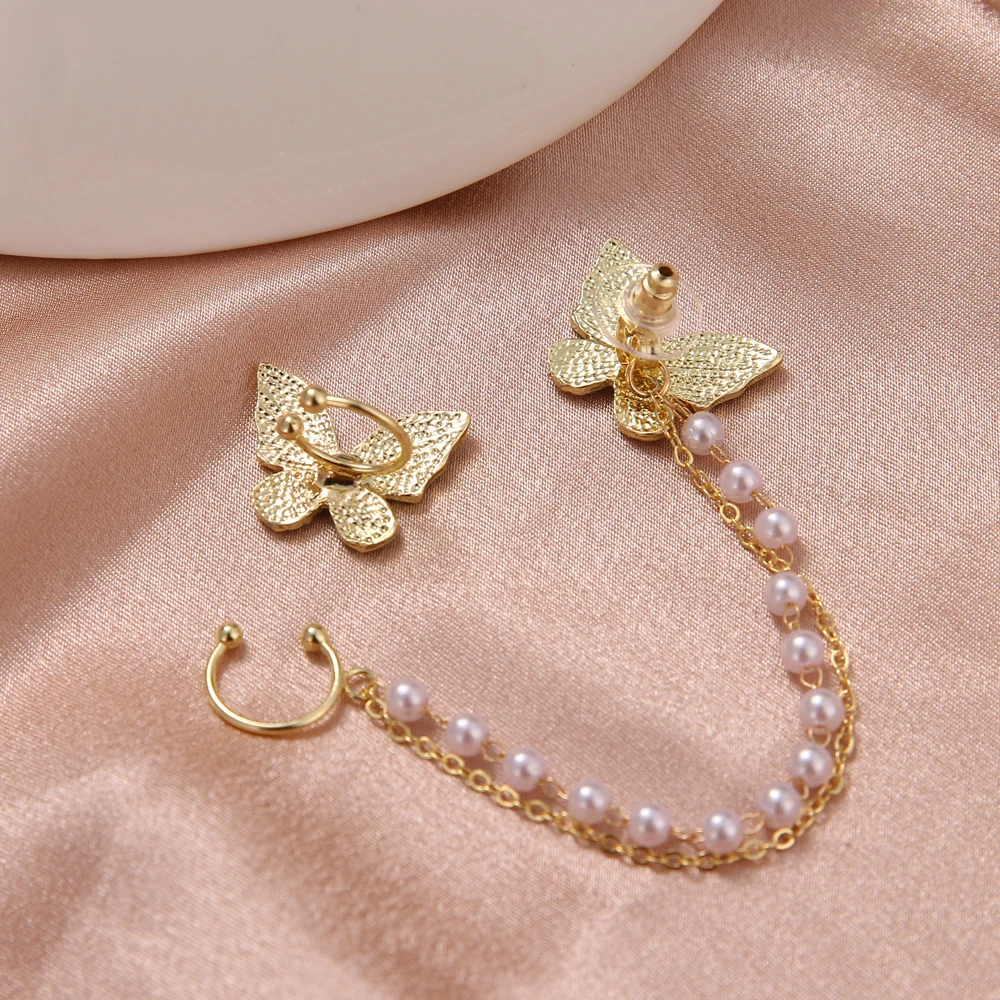 EN Korean Elegant Cute Rhinestone Butterfly Stud Earrings For Women Girls Fashion Metal Chain Boucle D'Oreille Jewelry
EN Korean Elegant Cute Rhinestone Butterfly Stud Earrings For Women Girls Fashion Metal Chain Boucle D'Oreille Jewelry