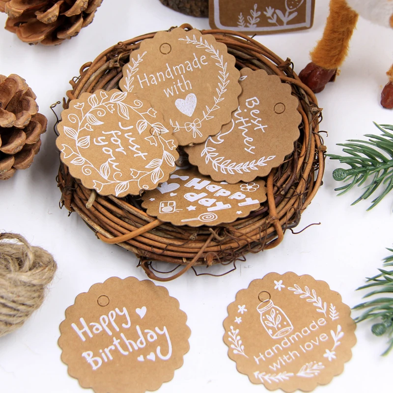 50PCS/PACK Kraft Paper Tags With Rope Crafts Hang Labels Handmade/Thank You/Happy Birthday Gift Wrapping Wedding Party Supplies
50PCS/PACK Kraft Paper Tags With Rope Crafts Hang Labels Handmade/Thank You/Happy Birthday Gift Wrapping Wedding Party Supplies