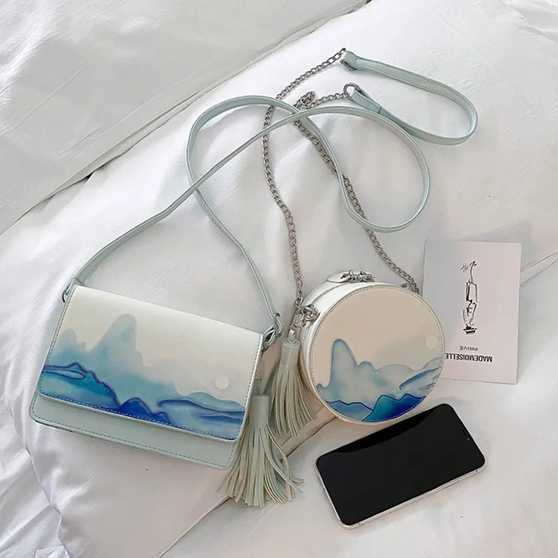 Female Bag Ink Painting Small Round Bag Hanfu Fashion Trendy Messenger Shoulder Bag Wild Chain Bag
Female Bag Ink Painting Small Round Bag Hanfu Fashion Trendy Messenger Shoulder Bag Wild Chain Bag