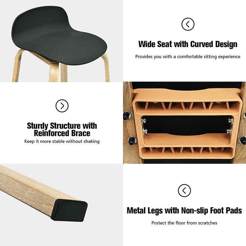 2 Pcs Modern Barstools Pub Chairs High Quality PP Material Ergonomic Low Back Sturdy Structure Metal Legs Waterproof Bar Stools
2 Pcs Modern Barstools Pub Chairs High Quality PP Material Ergonomic Low Back Sturdy Structure Metal Legs Waterproof Bar Stools