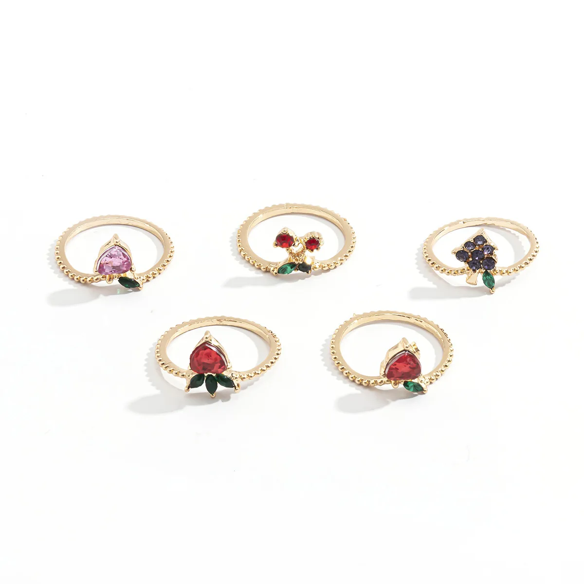 Strawberry Rings Cute Sweet Fruit Gold Beads Hoop C Shape Opren Adjustable Ring Set For Women Girl Jewelry
Strawberry Rings Cute Sweet Fruit Gold Beads Hoop C Shape Opren Adjustable Ring Set For Women Girl Jewelry