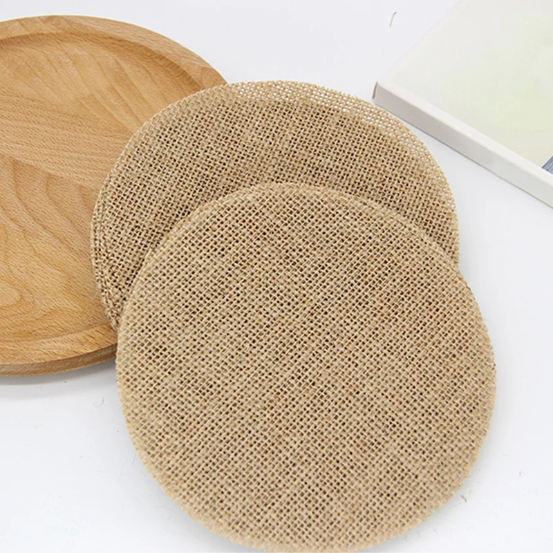 Natural Jute Piece Cup mat for Wedding Christmas Party Home Vintage Decoration DIY Table Mat Crafts Patchwork Material
Natural Jute Piece Cup mat for Wedding Christmas Party Home Vintage Decoration DIY Table Mat Crafts Patchwork Material