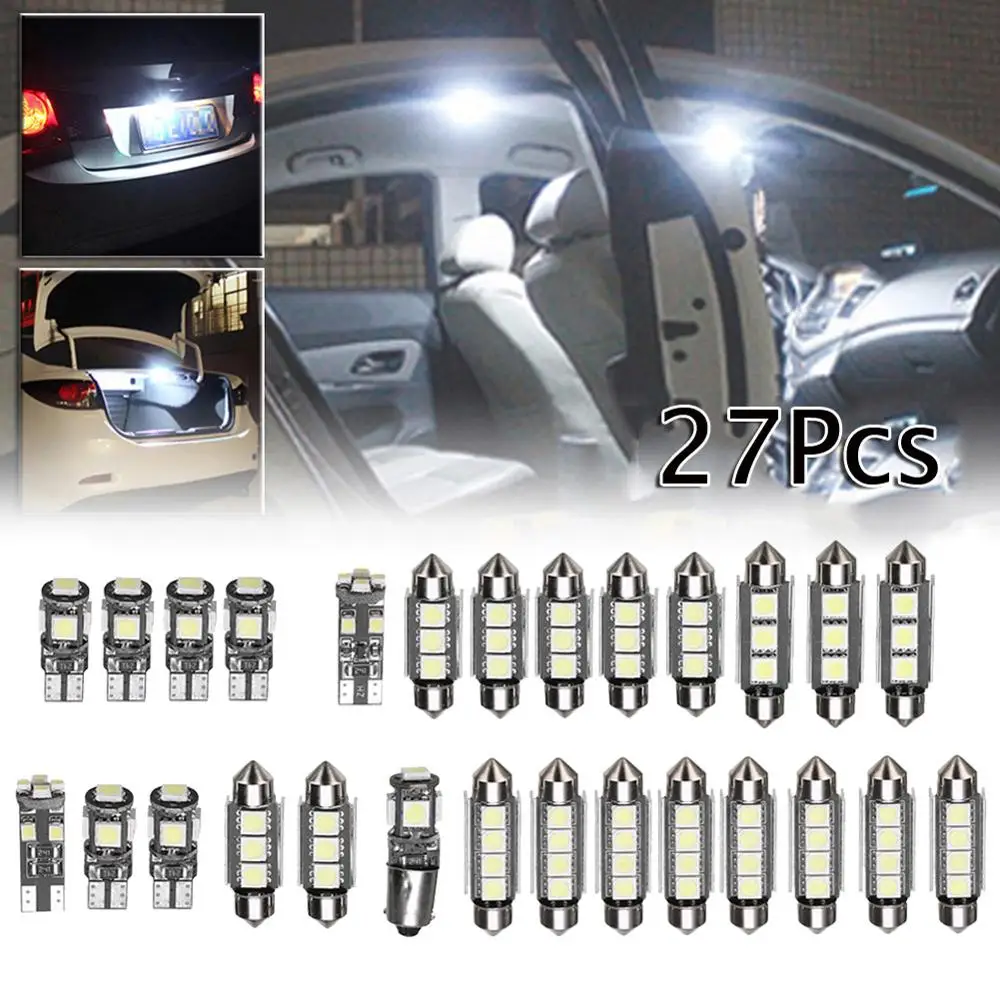 

27PCS / Set High Quality Car Interior White LED Light Mini Bulbs Kit 6000K Auto Accessories For Mercedes Benz E Class W211 02-08