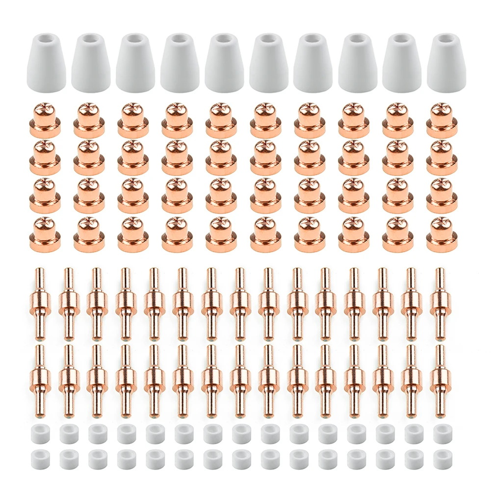 85Pcs Air Plasma Cutting Cutter Consumables Extended Shield Cap Electric Electrode Nozzles Gas Ring For PT31 LG40 Torch CUT-50
85Pcs Air Plasma Cutting Cutter Consumables Extended Shield Cap Electric Electrode Nozzles Gas Ring For PT31 LG40 Torch CUT-50