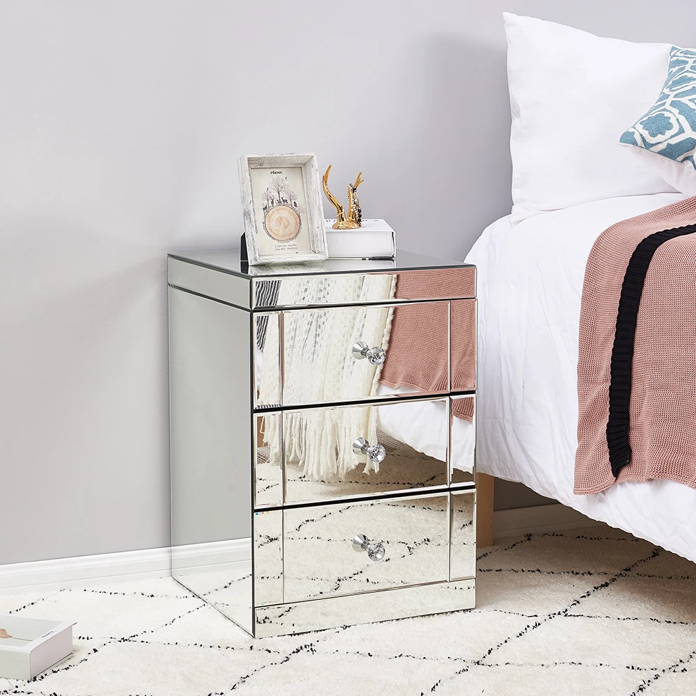Panana Mirrored Bedside Table Bedroom Furniture Nightstand Glass Crystal Panel Broken Replaced Fast Delivery 
Panana Mirrored Bedside Table Bedroom Furniture Nightstand Glass Crystal Panel Broken Replaced Fast Delivery