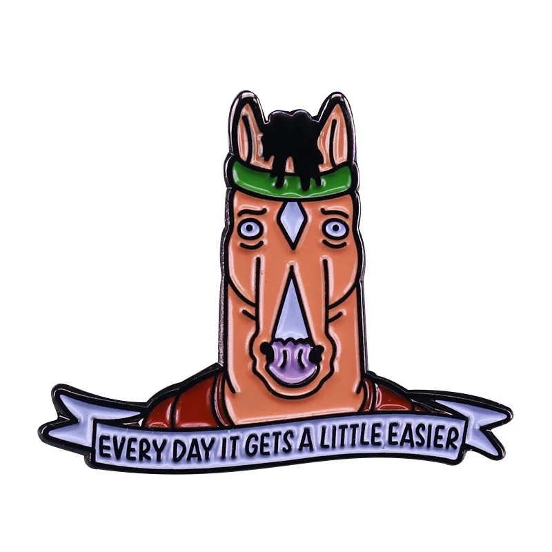 Everyday It Gets A little Easier Horse-man Pin One of the greatest quotes from Animation TV show! | Украшения и аксессуары