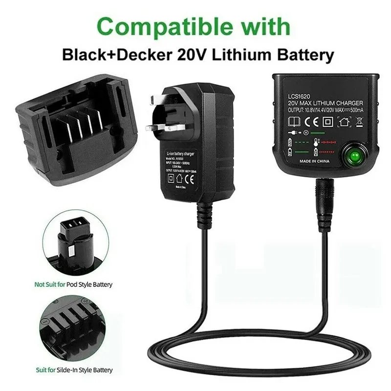 1 Set Lithium-Ion Multi-Volt Battery Charger For Black & Decker LBXR20 14.4V 18V 20V Battery Accessory
1 Set Lithium-Ion Multi-Volt Battery Charger For Black & Decker LBXR20 14.4V 18V 20V Battery Accessory