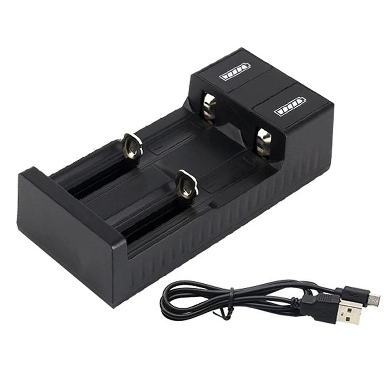 Универсальное зарядное устройство с 2 слотами USB для зарядки аккумуляторов 18650