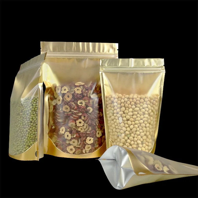 Stand Up Front Clear Zip Lock Bag Aluminum Foil Gift Bags Multi-Size Snack Coffee Beans Sugar Packaging Pouches W/ Tear Notch
Stand Up Front Clear Zip Lock Bag Aluminum Foil Gift Bags Multi-Size Snack Coffee Beans Sugar Packaging Pouches W/ Tear Notch