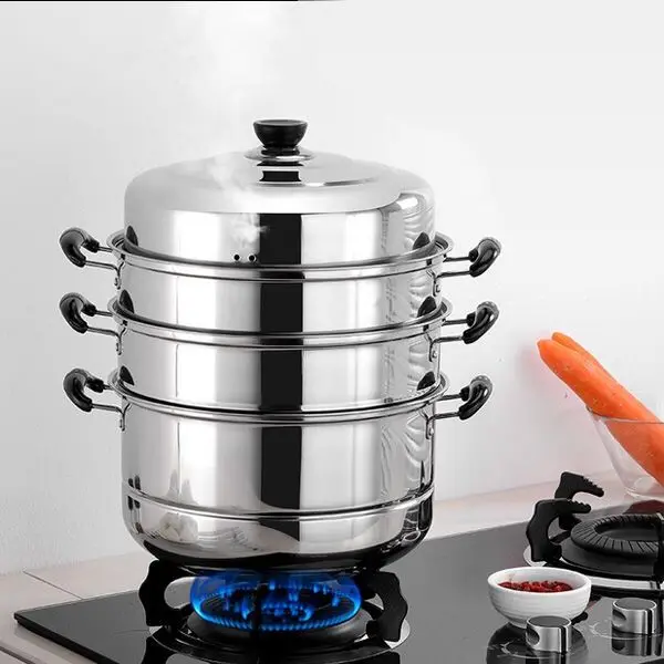 Stainless steel thickened steamer 2 layer 3 3 4 4 layer steam grid soup pot double layer gas induction cooker steamer LB60810
Stainless steel thickened steamer 2 layer 3 3 4 4 layer steam grid soup pot double layer gas induction cooker steamer LB60810