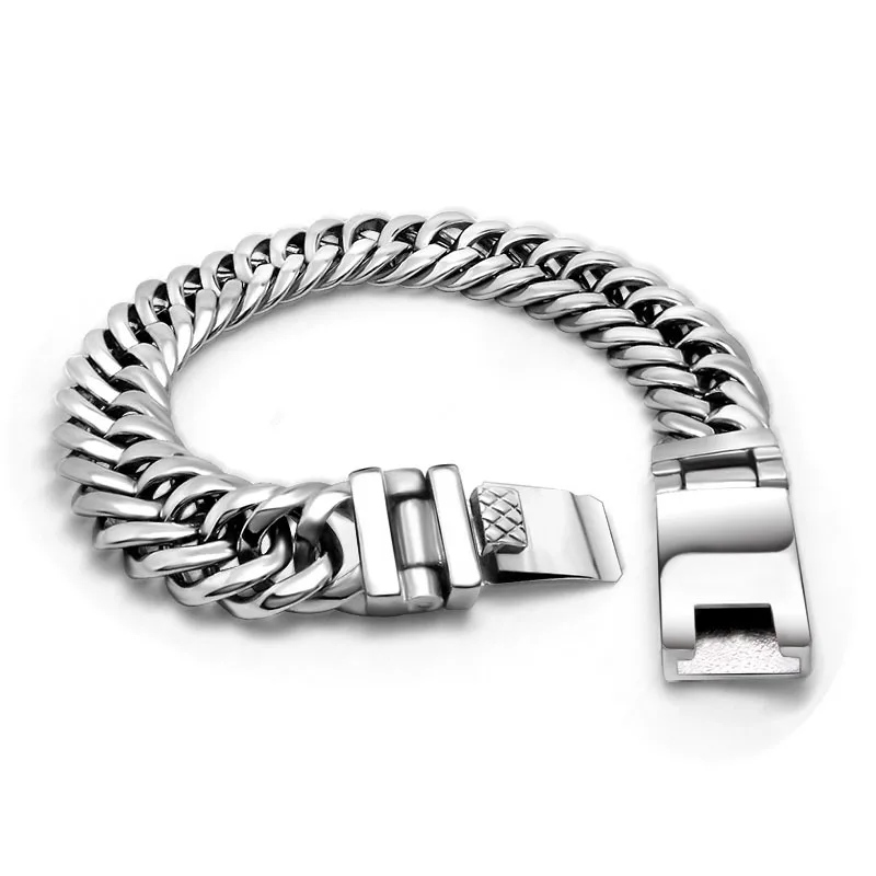 

Casting Curb Cuban Stainless Steel Bracelet Titanium Steel Smooth Rough Bracelet Fashion Men's Bracelets for Men Boyfriend Gift