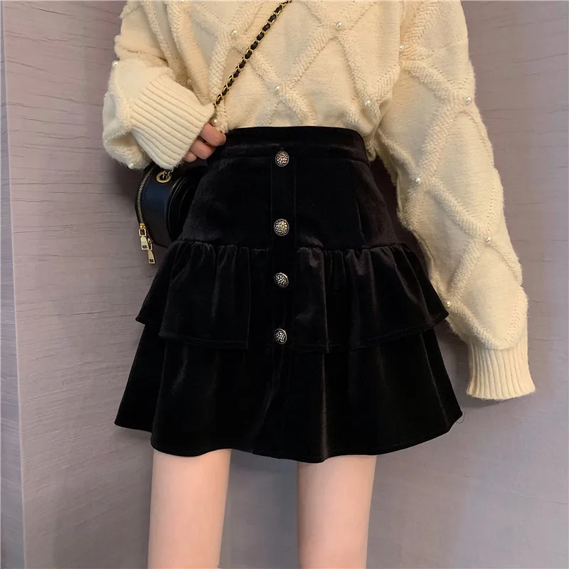 Autumn & Winter New Elastic High Waist Slimming Simple Black Gold Velvet All-match Casual Women A-line Mini Skirt Free Shipping
Autumn & Winter New Elastic High Waist Slimming Simple Black Gold Velvet All-match Casual Women A-line Mini Skirt Free Shipping