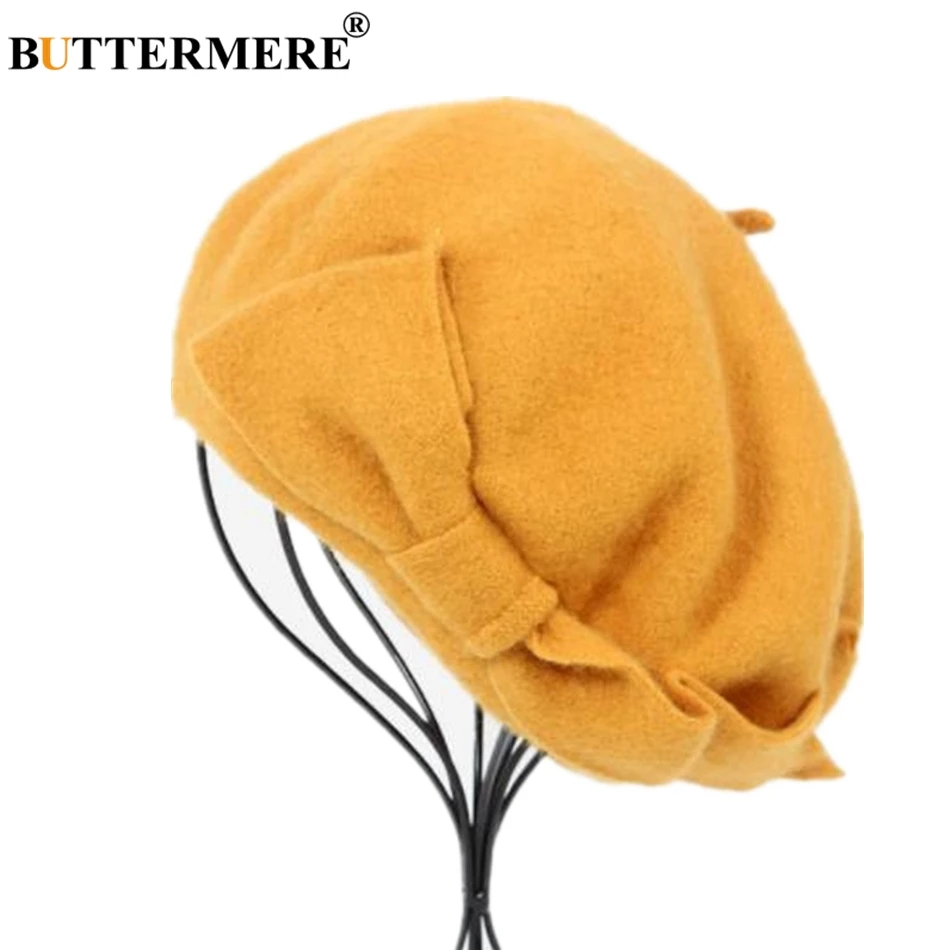 BUTTERMERE French Beret Hat Women Wool Beret Beanie Yellow Autumn Winter Bow Warm Woolen Elegant Ladies Solid Korean Painter Hat
BUTTERMERE French Beret Hat Women Wool Beret Beanie Yellow Autumn Winter Bow Warm Woolen Elegant Ladies Solid Korean Painter Hat