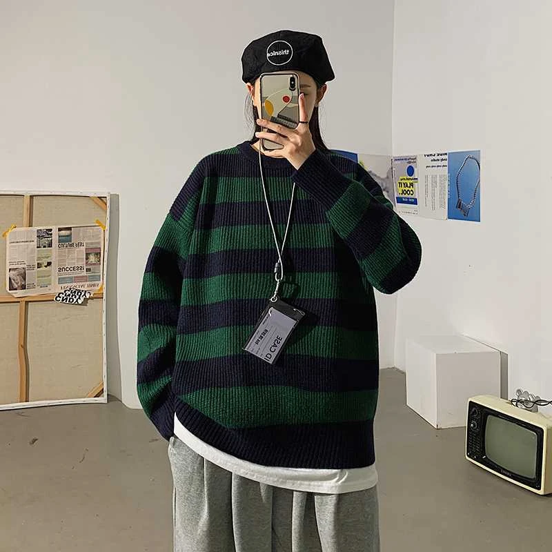 Women Striped Knitted Sweater Autumn Winter Thick Warm Pullovers Oversized Sweaters Unisex Casual Loose Jumper Teen Streetwear
Women Striped Knitted Sweater Autumn Winter Thick Warm Pullovers Oversized Sweaters Unisex Casual Loose Jumper Teen Streetwear