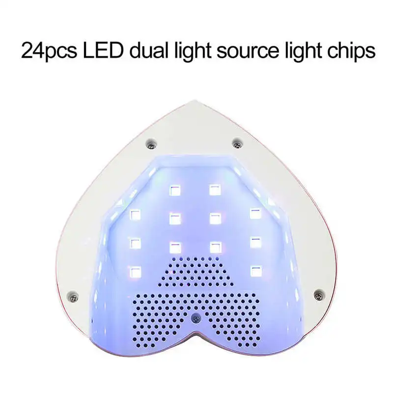 48W UV Nail Light LED Heart Shape Lamp Nail Gel Polish Dryer Curing 24 Light Chips Lamp Manicure Pedicure Nail Art
48W UV Nail Light LED Heart Shape Lamp Nail Gel Polish Dryer Curing 24 Light Chips Lamp Manicure Pedicure Nail Art