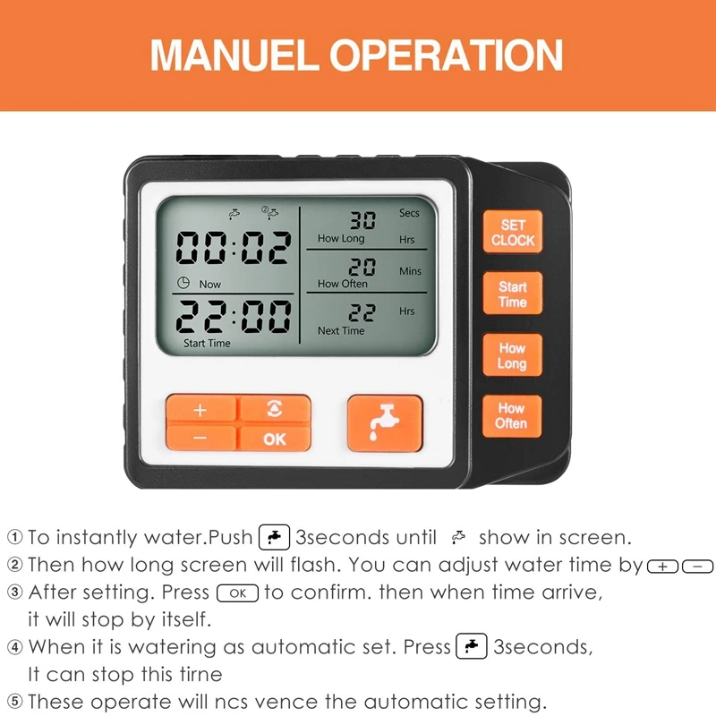 Timer Garden Electronic Watering Timer Automatic Watering Irrigation Controller LCD Display Solar Powerd Garden Timer 2
Timer Garden Electronic Watering Timer Automatic Watering Irrigation Controller LCD Display Solar Powerd Garden Timer 2