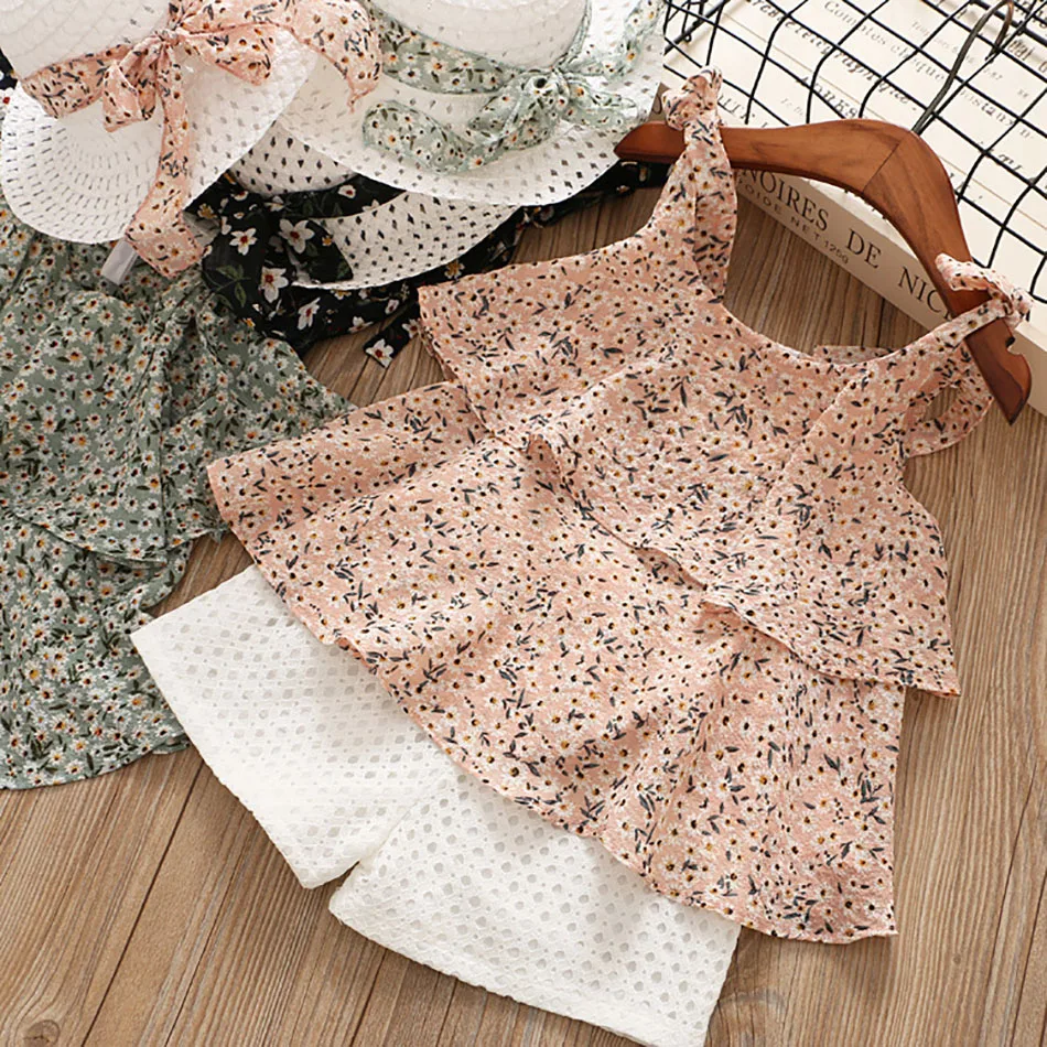Girls Clothing Sets 2022 Summer Kids Clothes Floral Chiffon Halter+Embroidered Shorts Straw Children Clothing Toddler Sling Top
Girls Clothing Sets 2022 Summer Kids Clothes Floral Chiffon Halter+Embroidered Shorts Straw Children Clothing Toddler Sling Top
