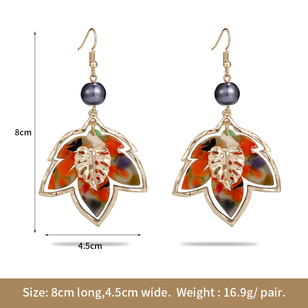 SophiaXuan Designer Maple Leaf Dangle Drop Acrylic Earrings Women Vintage Earrings Bohemian Jewelry Resin Colorful Earring
SophiaXuan Designer Maple Leaf Dangle Drop Acrylic Earrings Women Vintage Earrings Bohemian Jewelry Resin Colorful Earring