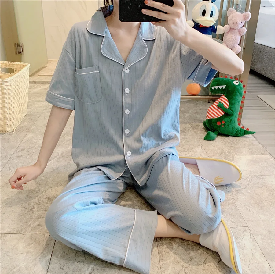 100% Cotton Pajamas for Women Pajamas Women Summer Suit Pure Cotton Short-sleeved Trousers Pure Color Lapel Cardigan Home Wear
100% Cotton Pajamas for Women Pajamas Women Summer Suit Pure Cotton Short-sleeved Trousers Pure Color Lapel Cardigan Home Wear