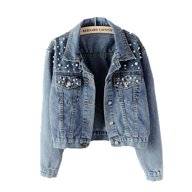Autumn Winter Denim Jacket Female Heavy Industry Pearl Beaded Cowboy Jacket Outerwear Women Oversize Loose Short Coat Streetwear
Autumn Winter Denim Jacket Female Heavy Industry Pearl Beaded Cowboy Jacket Outerwear Women Oversize Loose Short Coat Streetwear